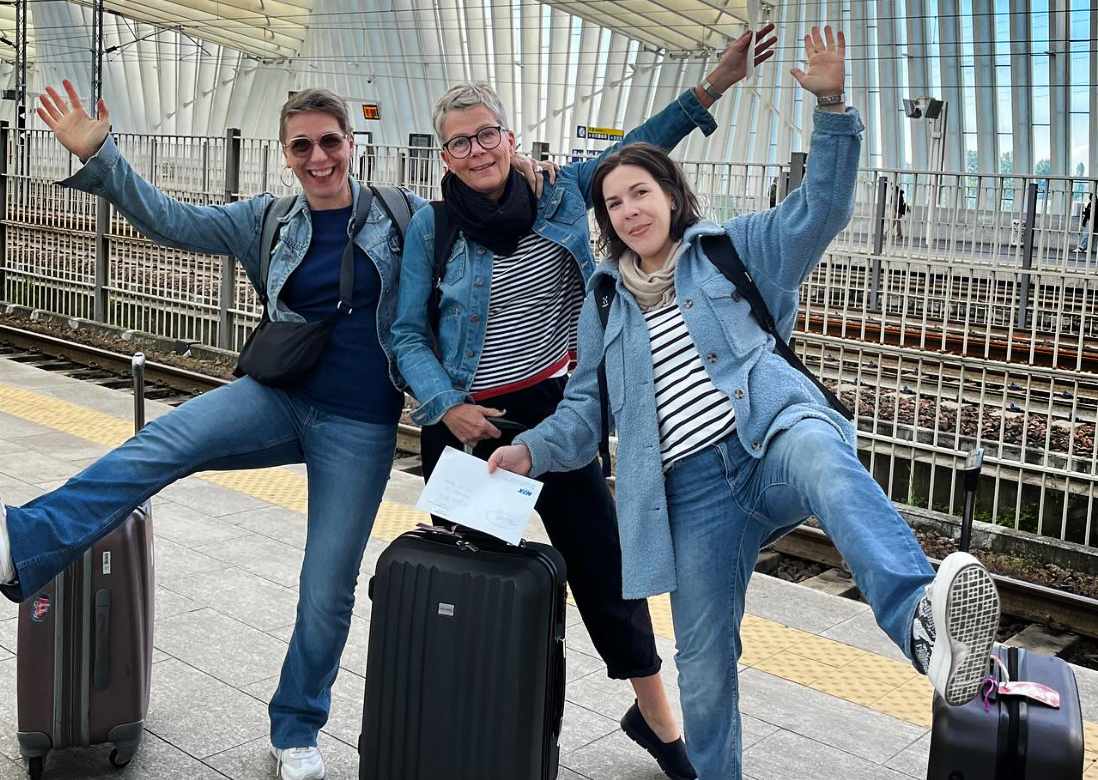 Linda, Lotta och Ida-Sofia som är förskollärare och åkte på jobbskuggning i Italien