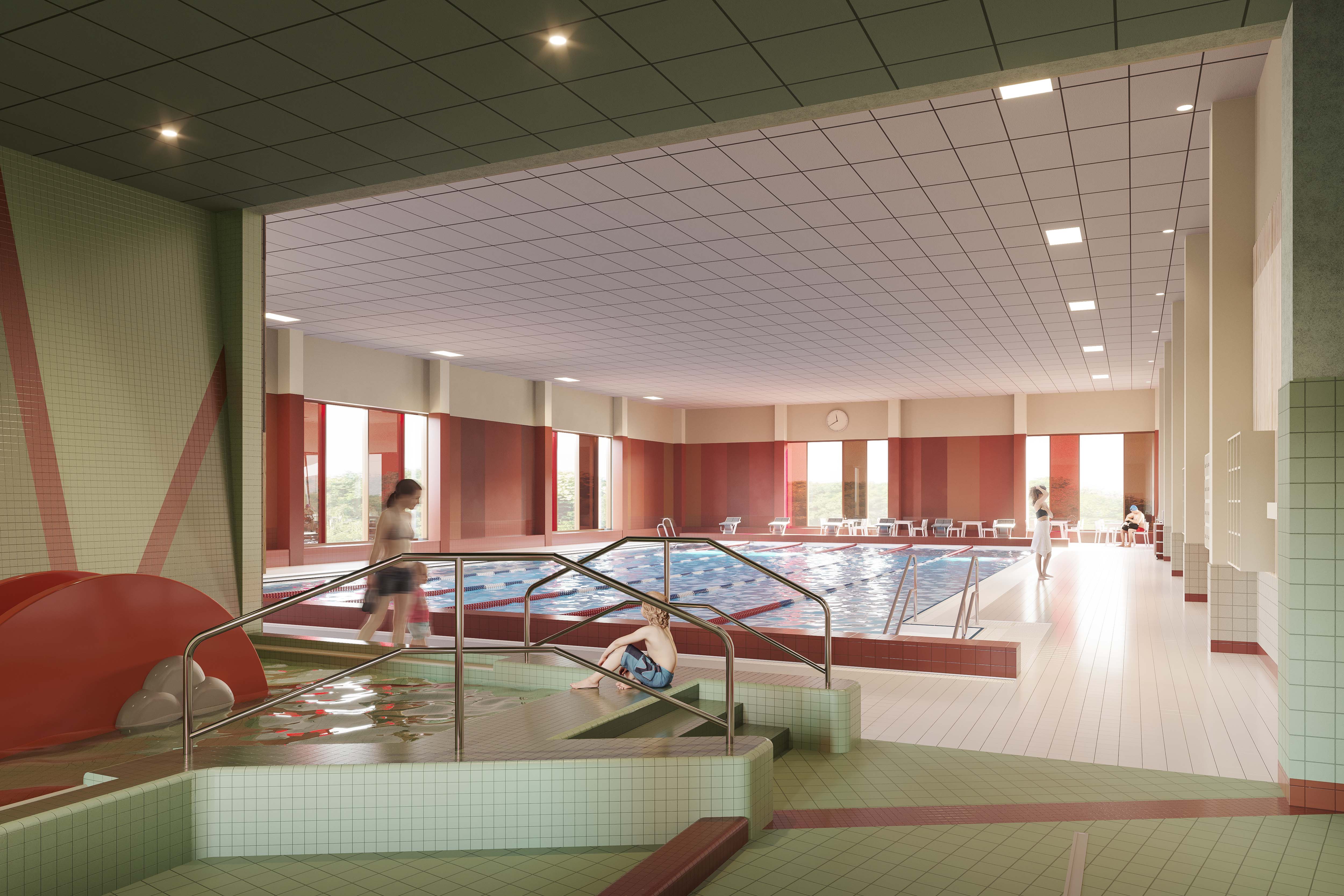 Bilden visar insidan av framtida Hertsö badhus.