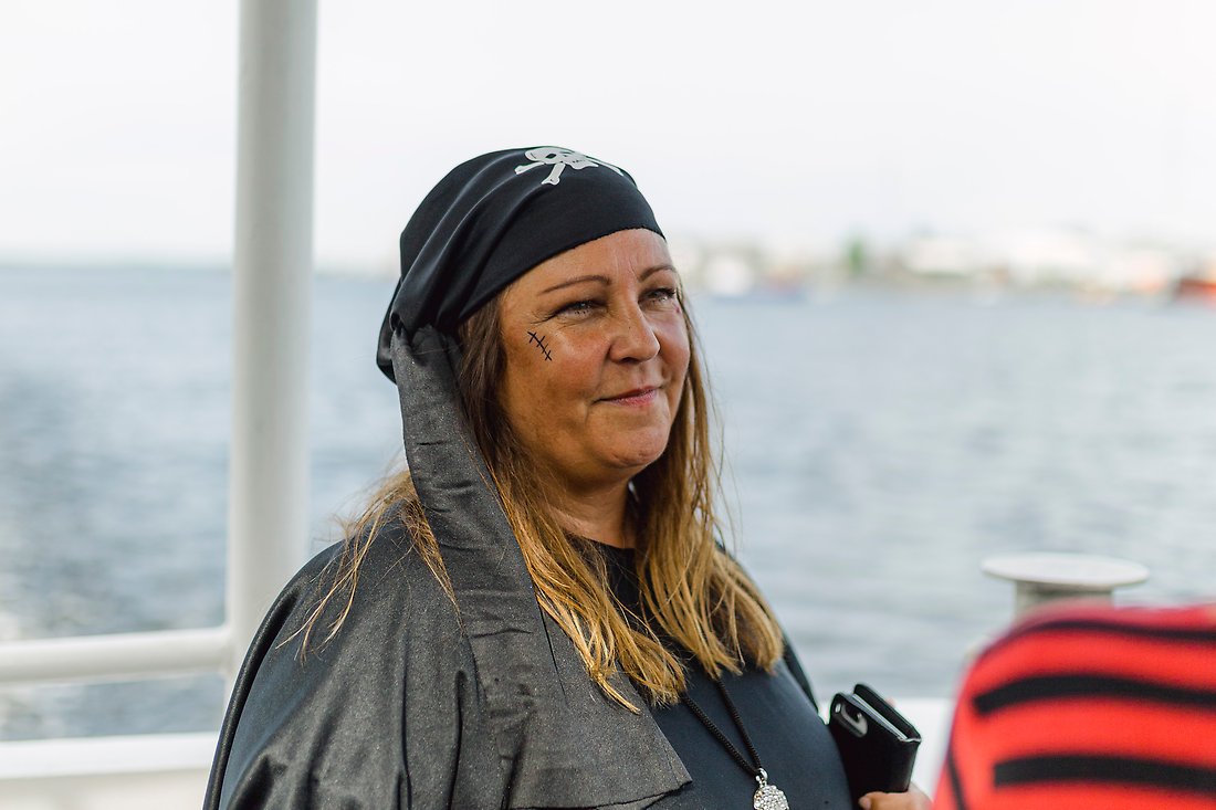 Anna Karlsson i sin piratutstyrseln