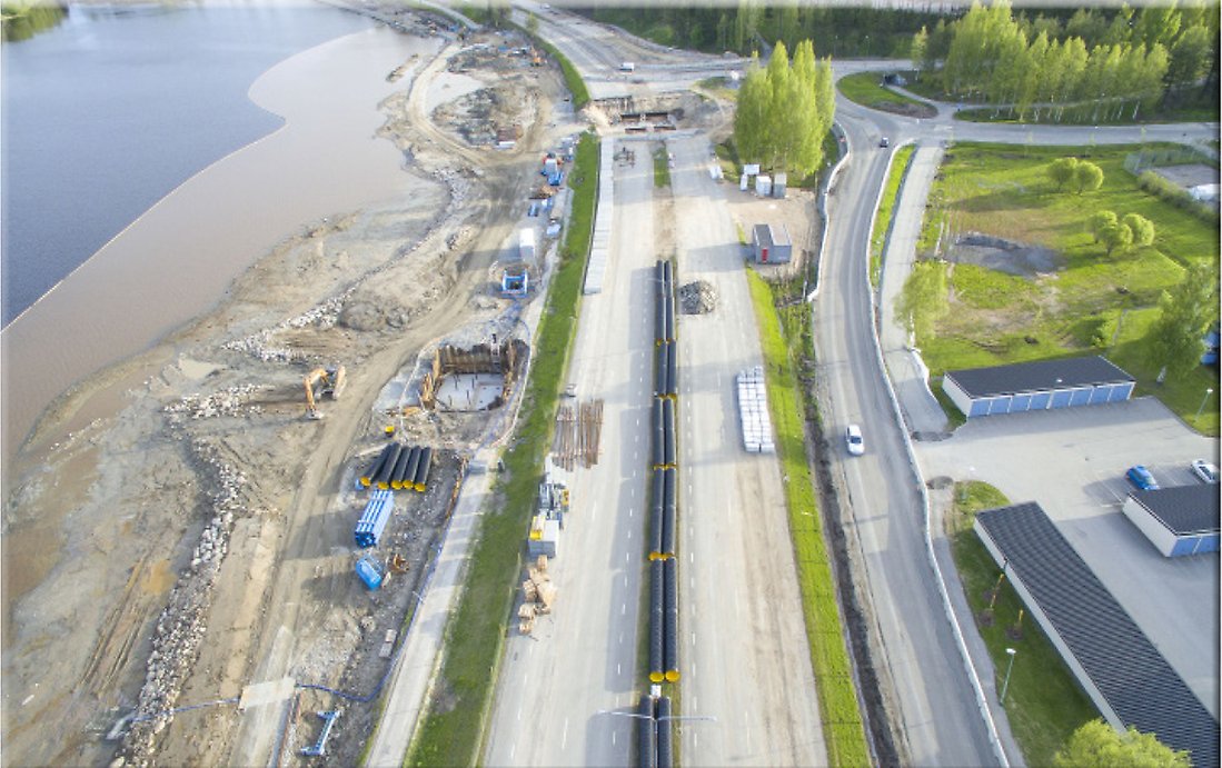 Östra Länken byggs. Här en bild från 2014