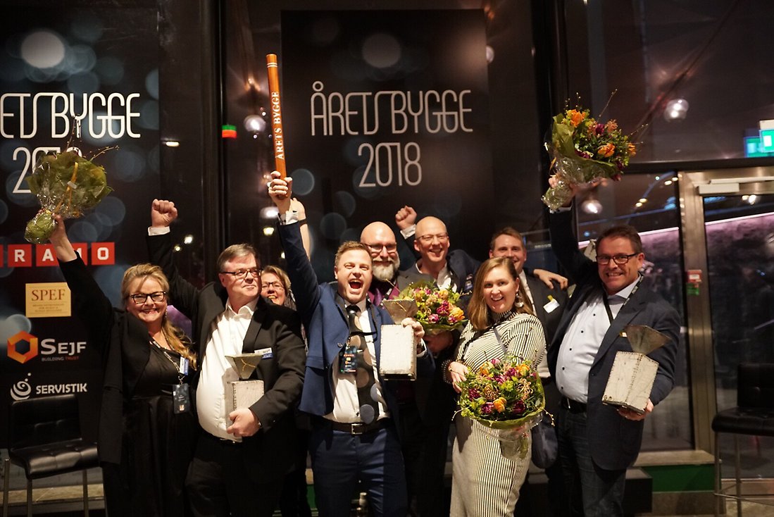 Östra Länken personalen var nere i stockholm för att ta emot pris för årets bygge år 2018.