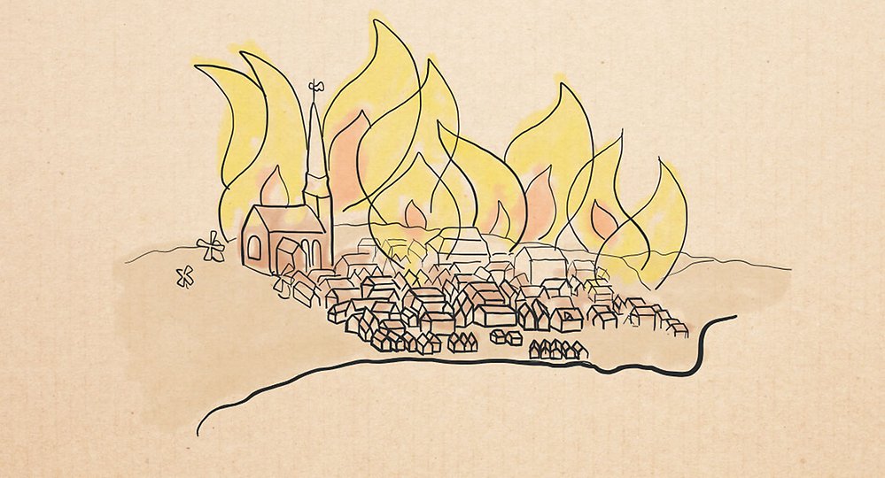 illustration stadsbrand