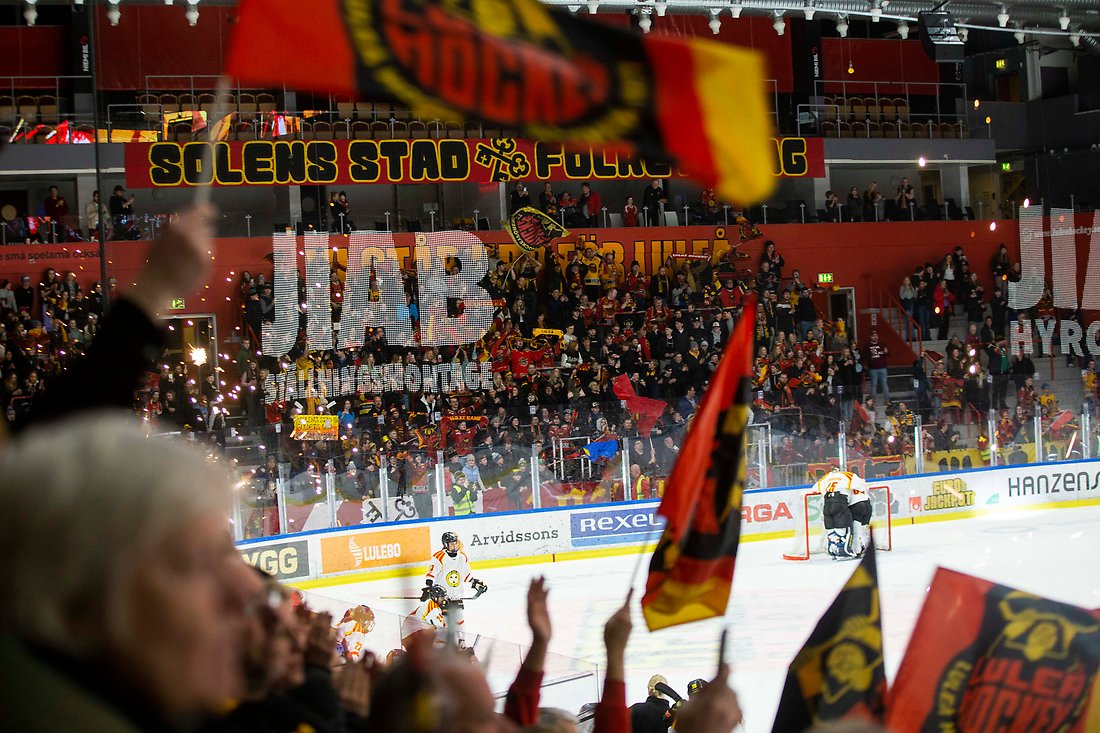 Läktare med publik på Luleå Hockeys match