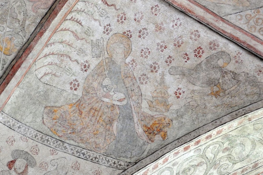 Målning av Petrus i Nederluleå kyrka.